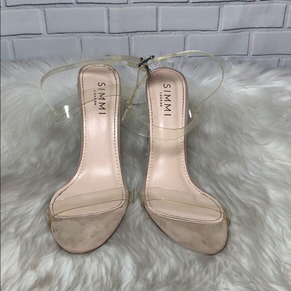 Simmi London Anastasia Nude Perspex Heels Sz 9 - Picture 3 of 7